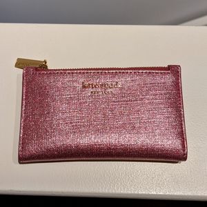 Nwt: Kate Spade sparkly pink bi-fold wallet